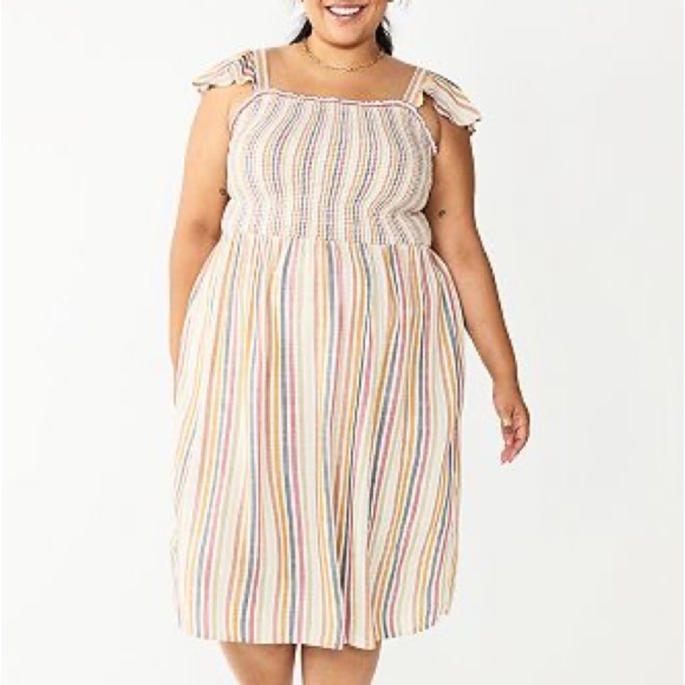 Sonoma Goods For Life Smocked Bodice Mini Dress Woman’s Plus Size 3x